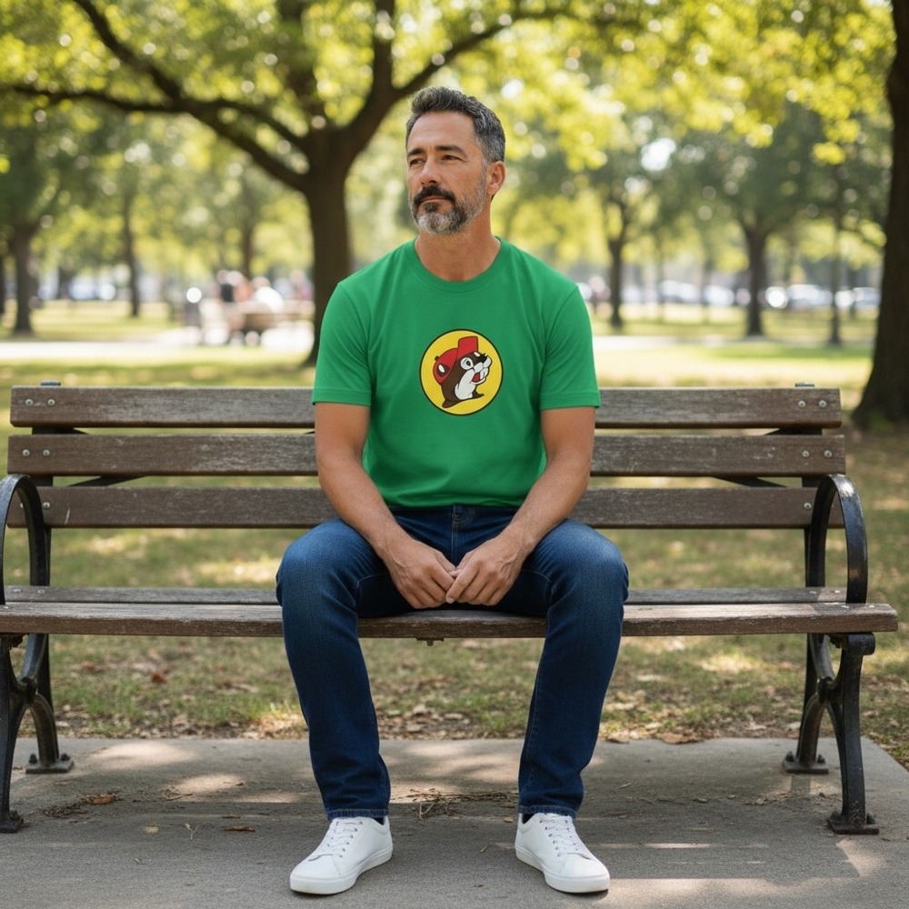 Bucees Green Beaver Believin Before It Was Cool Graphic T-Shirt Mens Medium